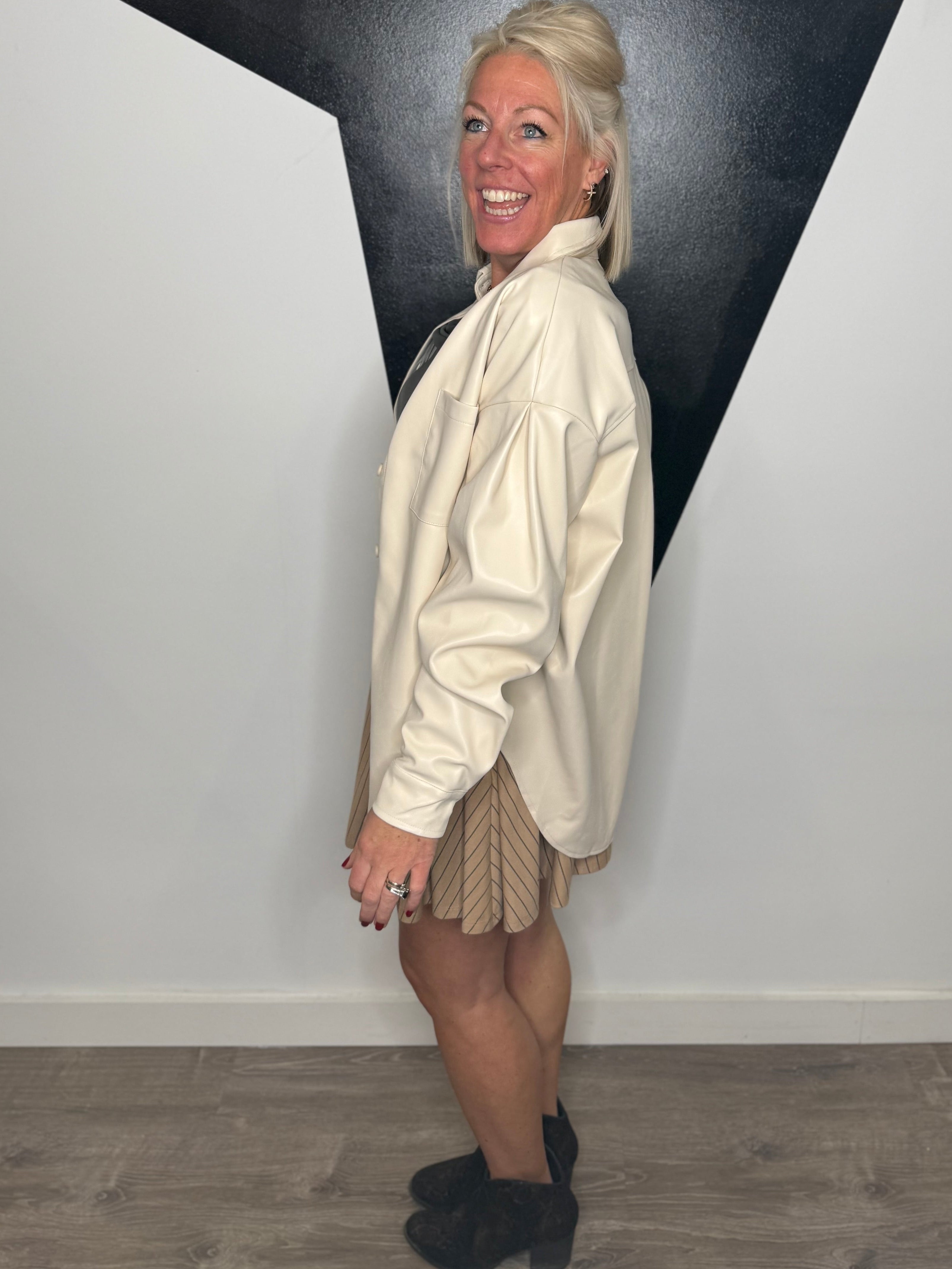 Monroe Faux Leather Shacket