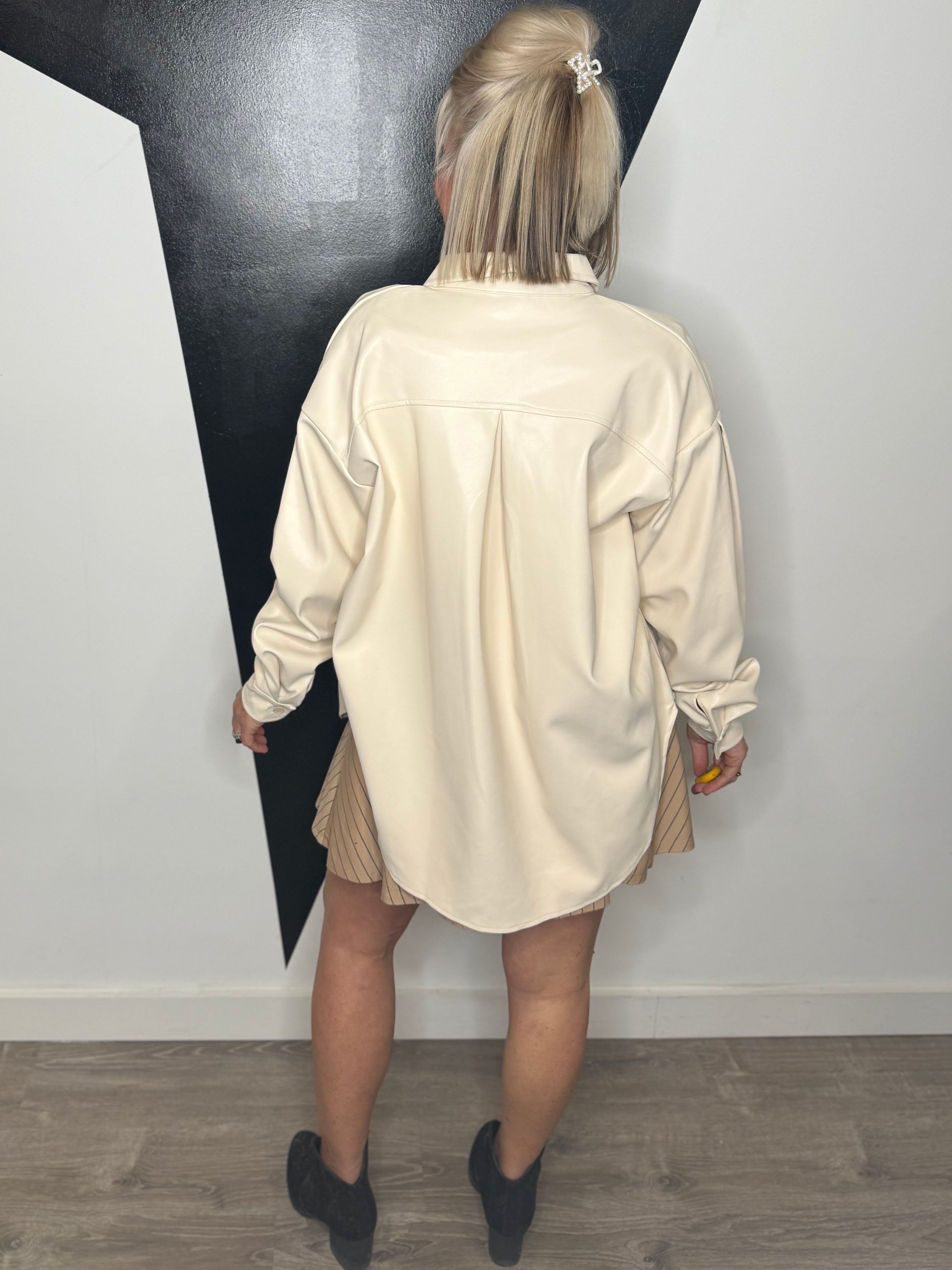 Monroe Faux Leather Shacket