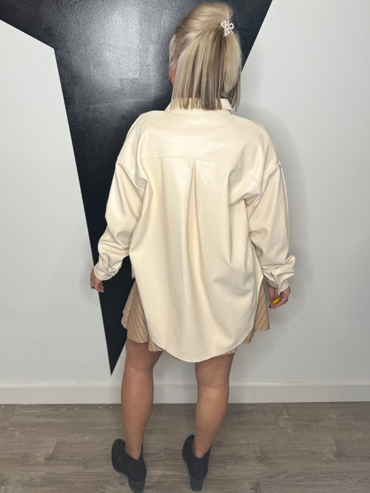 Monroe Faux Leather Shacket