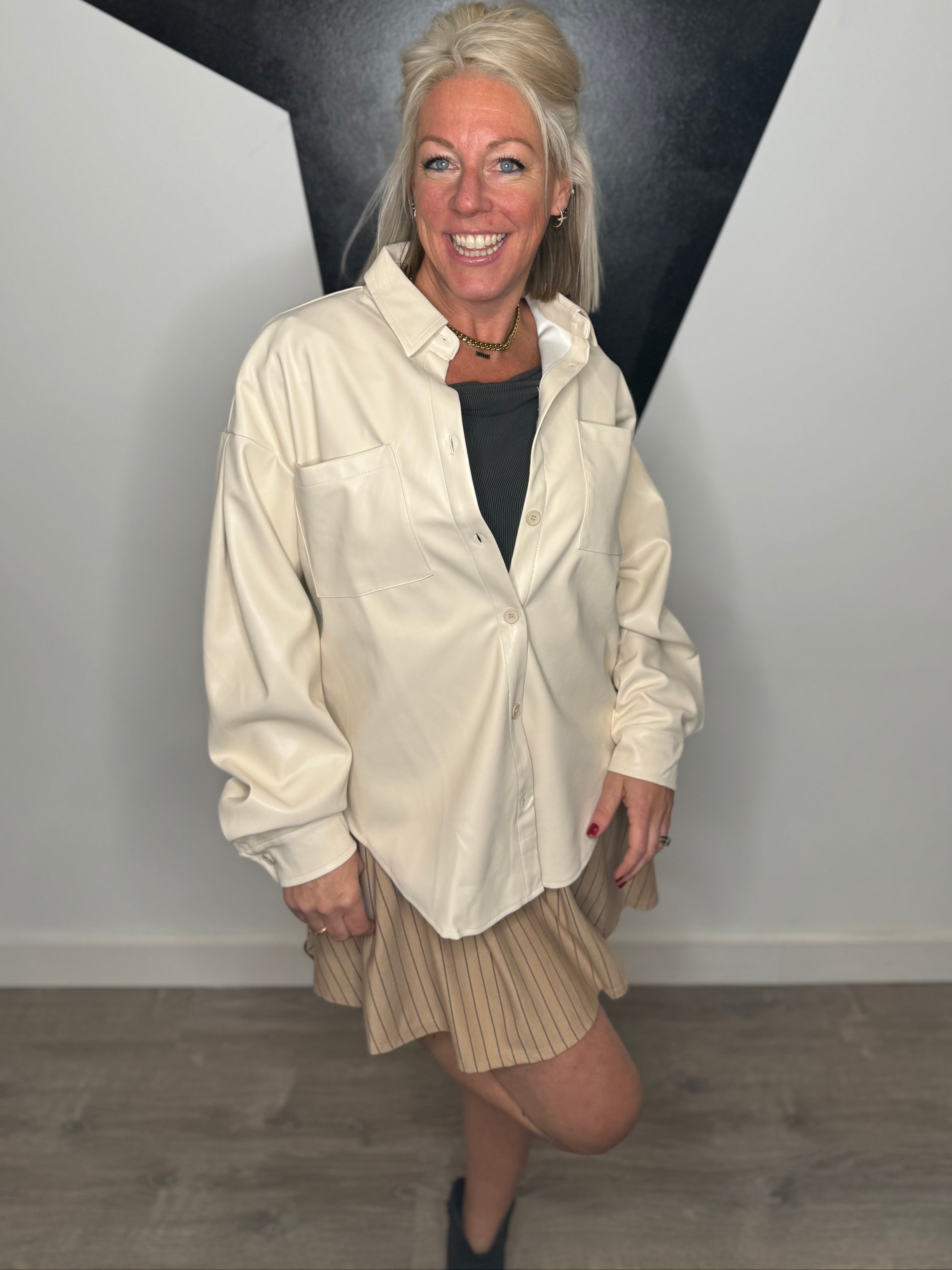 Monroe Faux Leather Shacket