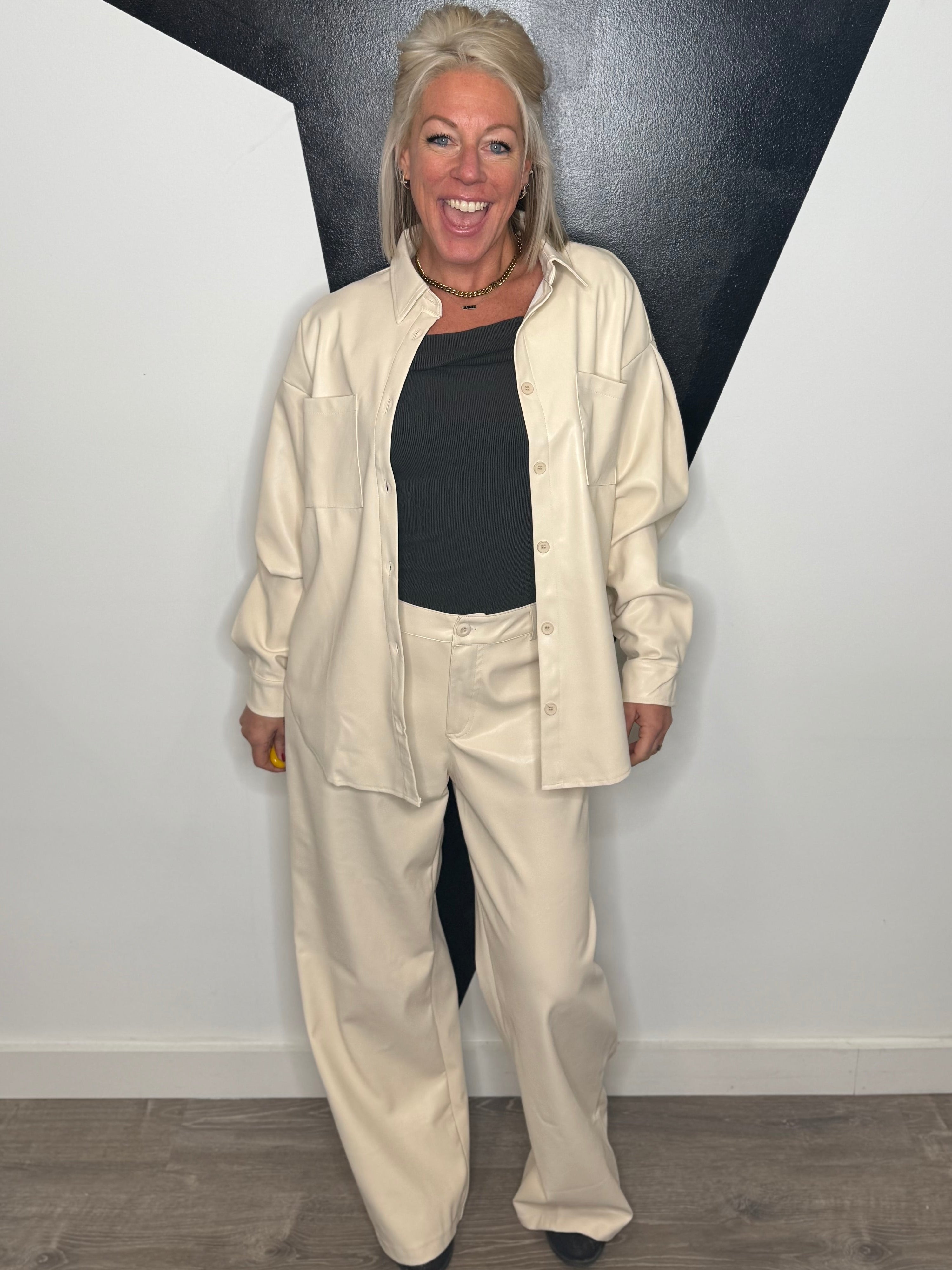 Monroe Faux Leather Shacket