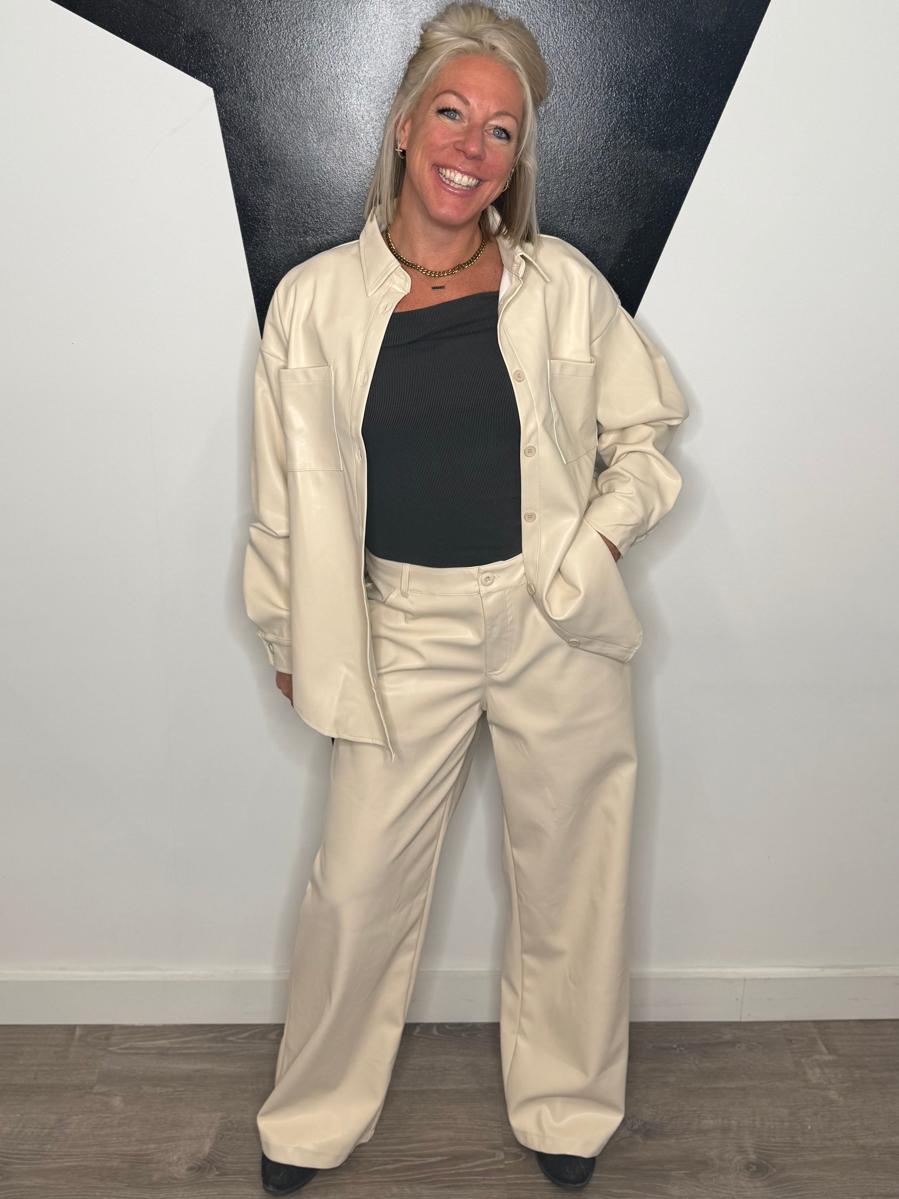 Monroe Faux Leather Shacket