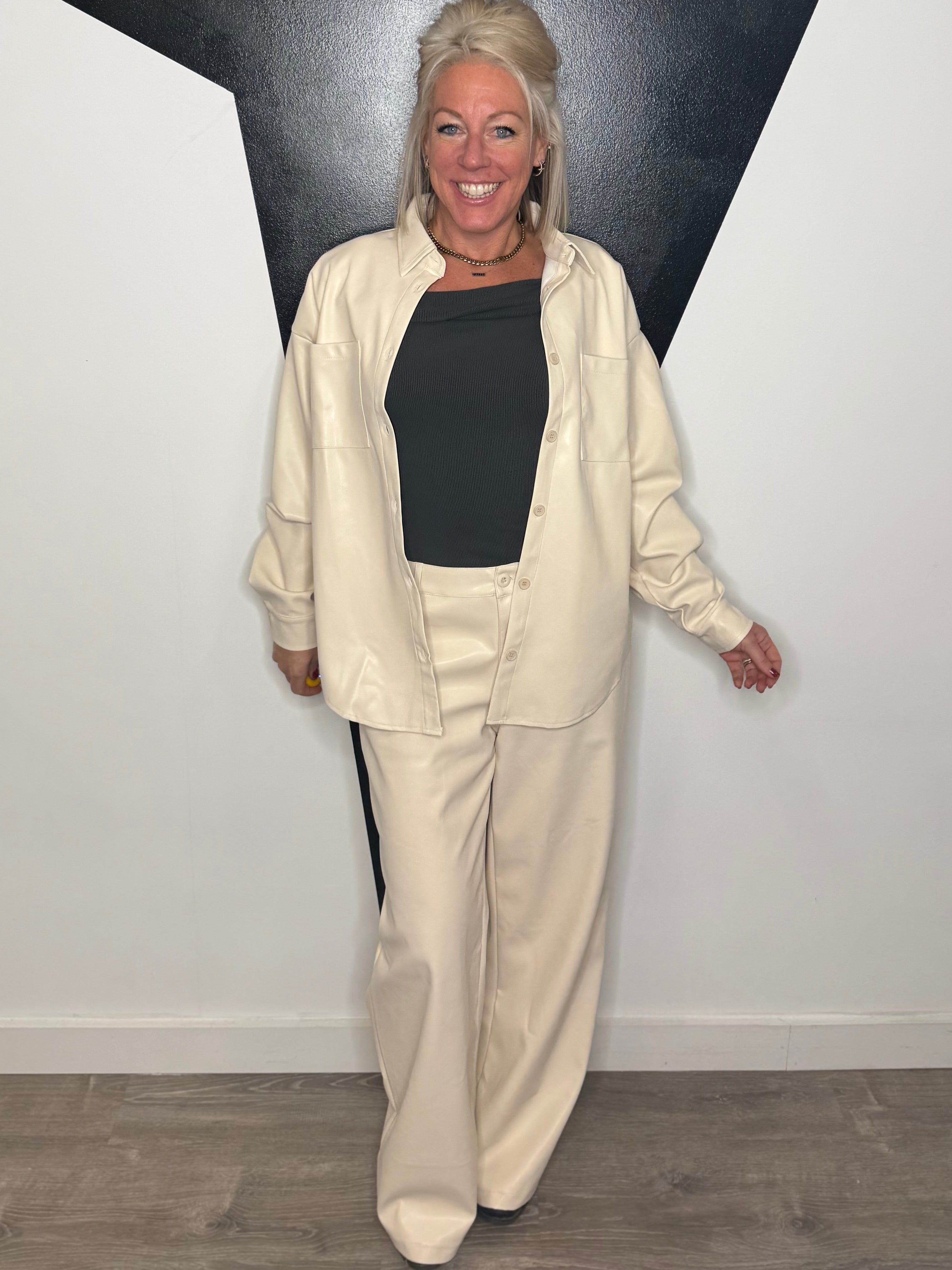 Monroe Faux Leather Shacket