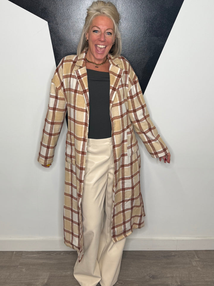 Kyleigh Plaid Long Duster Coat