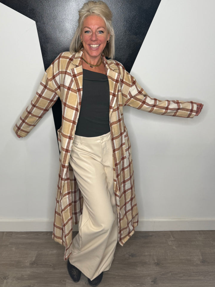 Kyleigh Plaid Long Duster Coat