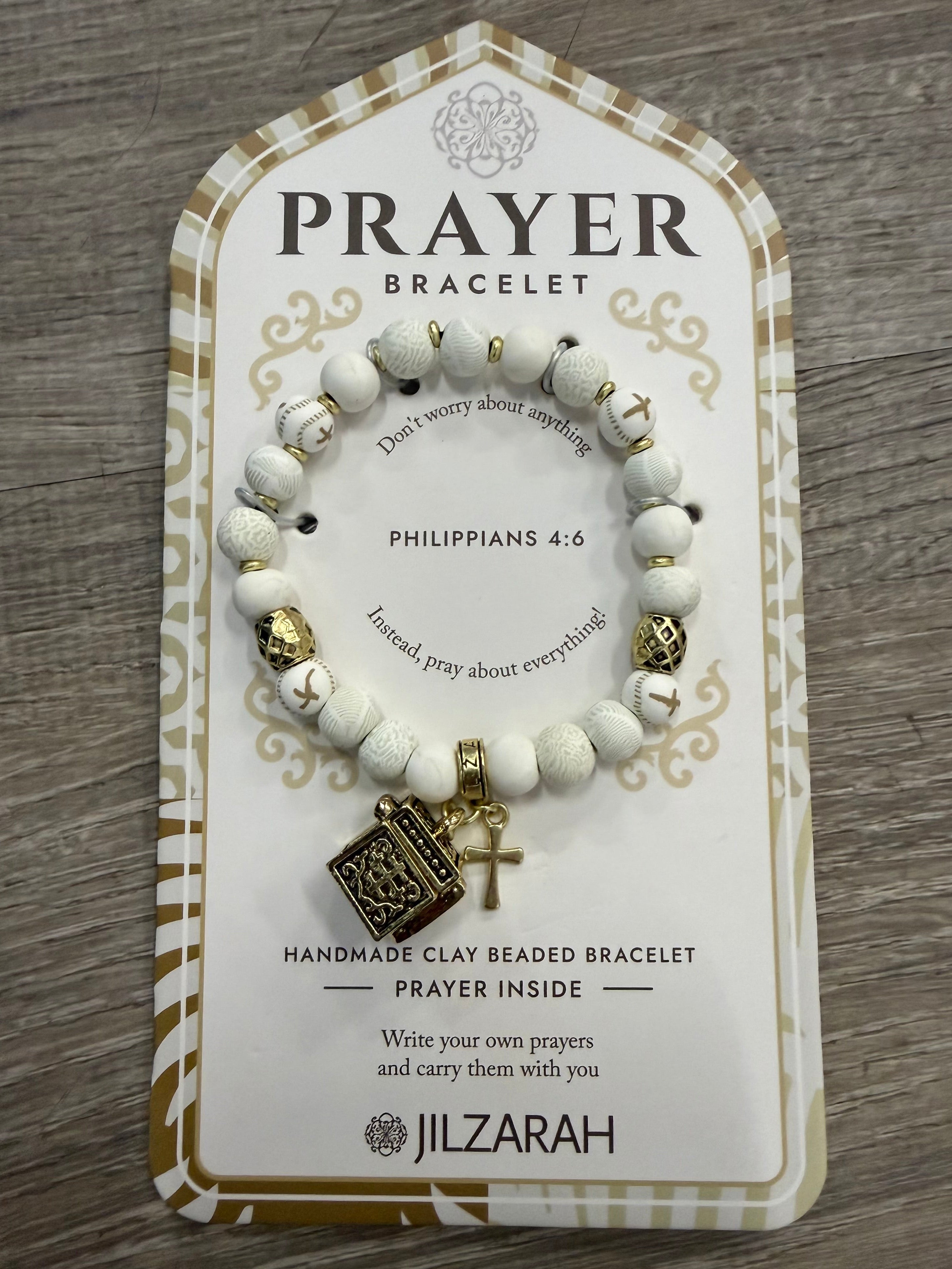 Handmade Prayer Bracelet in White