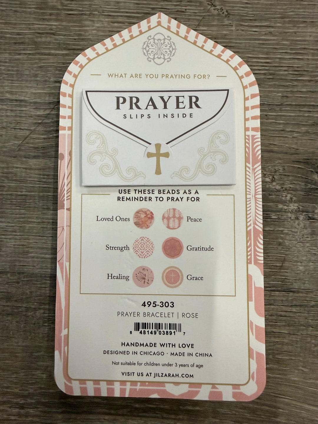 Handmade Prayer Bracelet in Pink