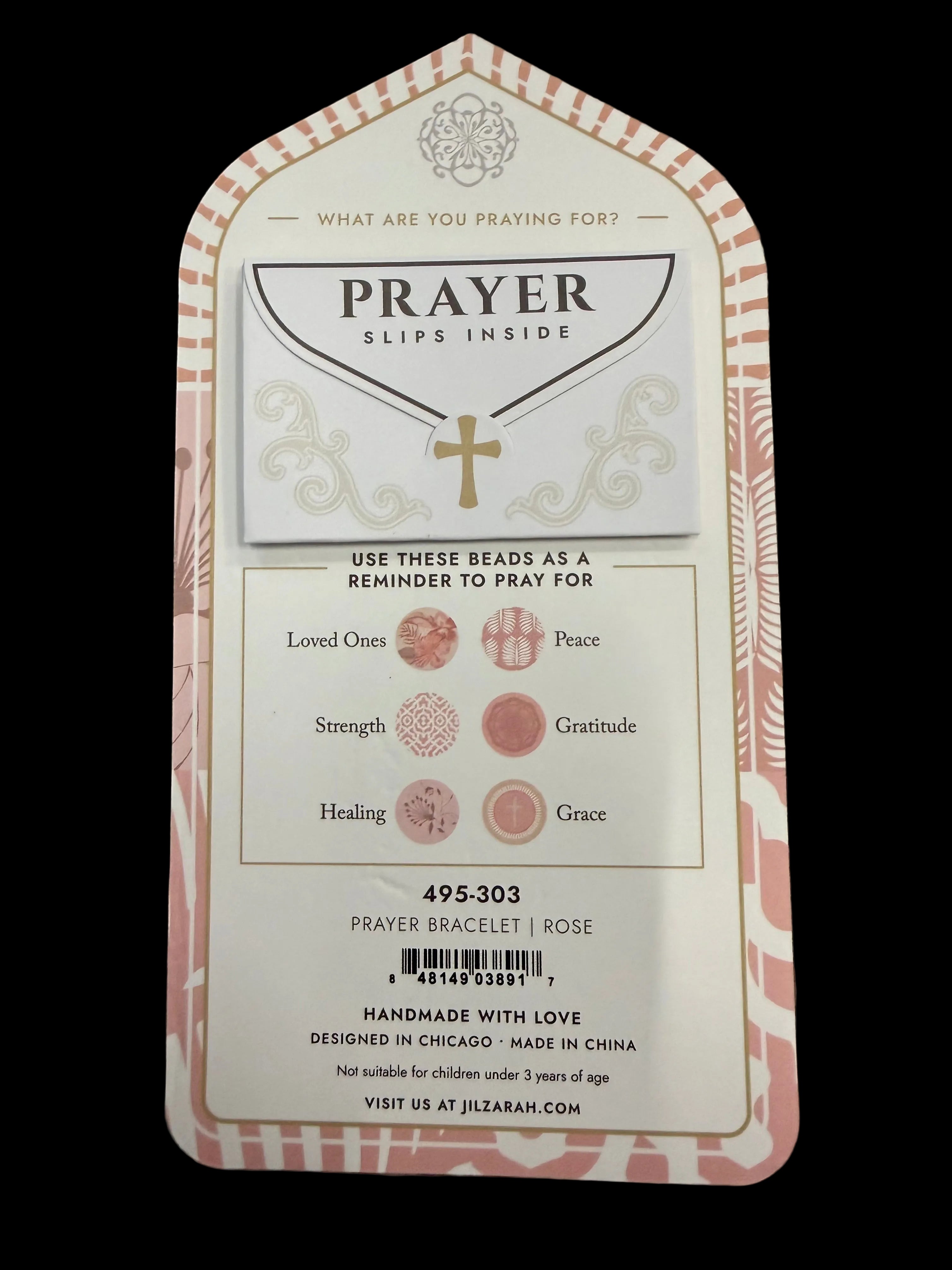 Handmade Prayer Bracelet in Pink