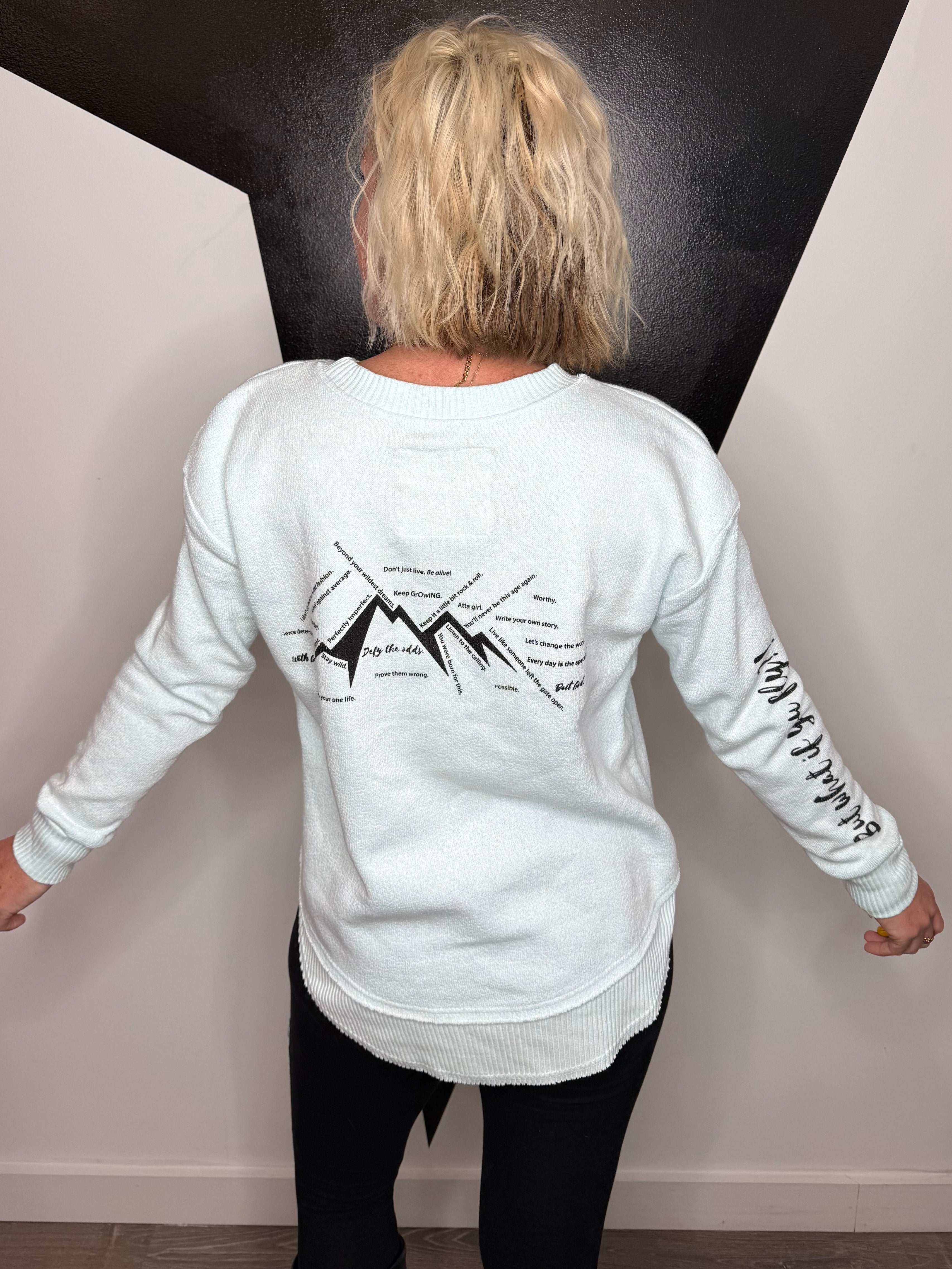 You Fly Pullover in Aqua