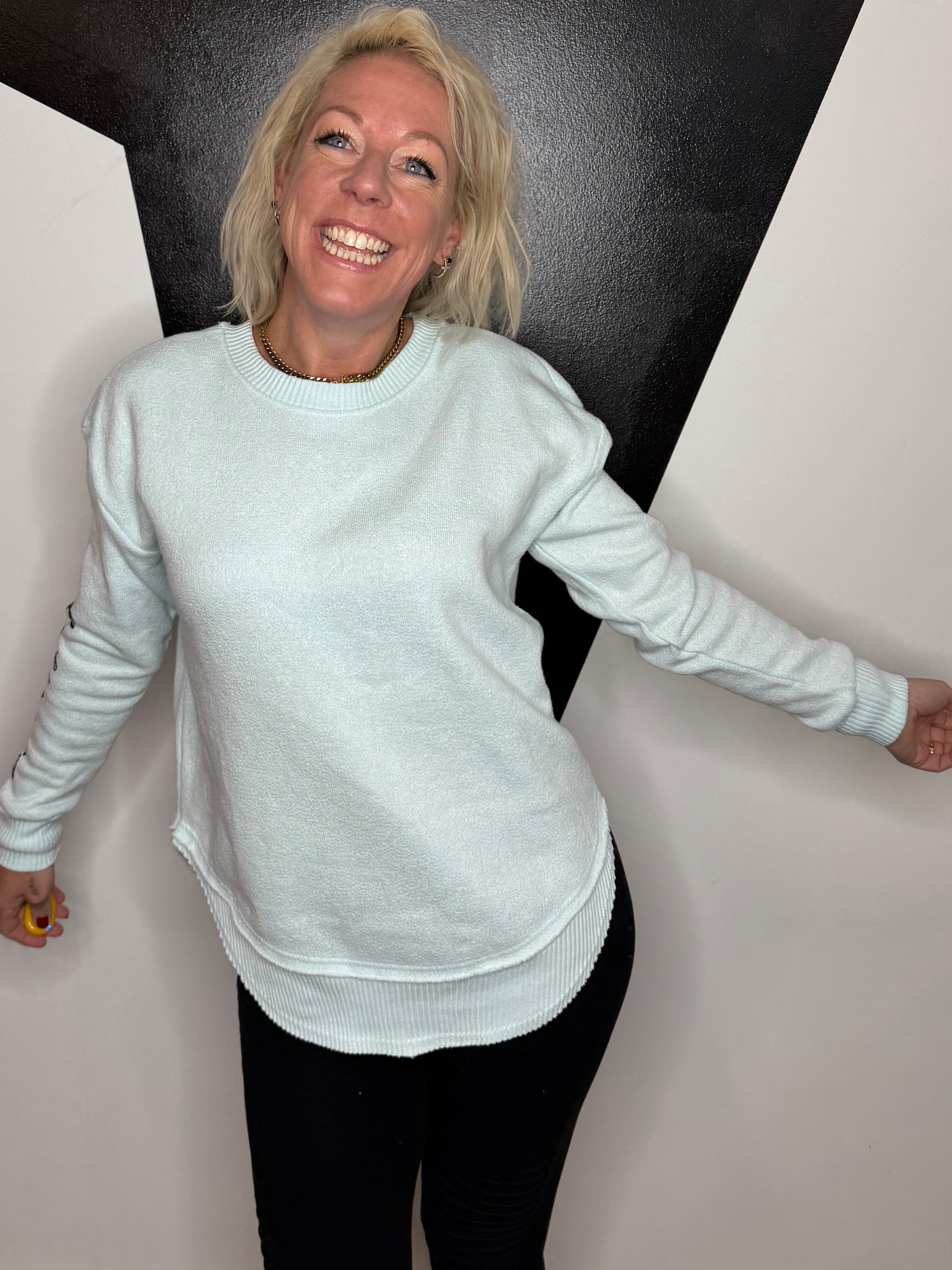 You Fly Pullover in Aqua