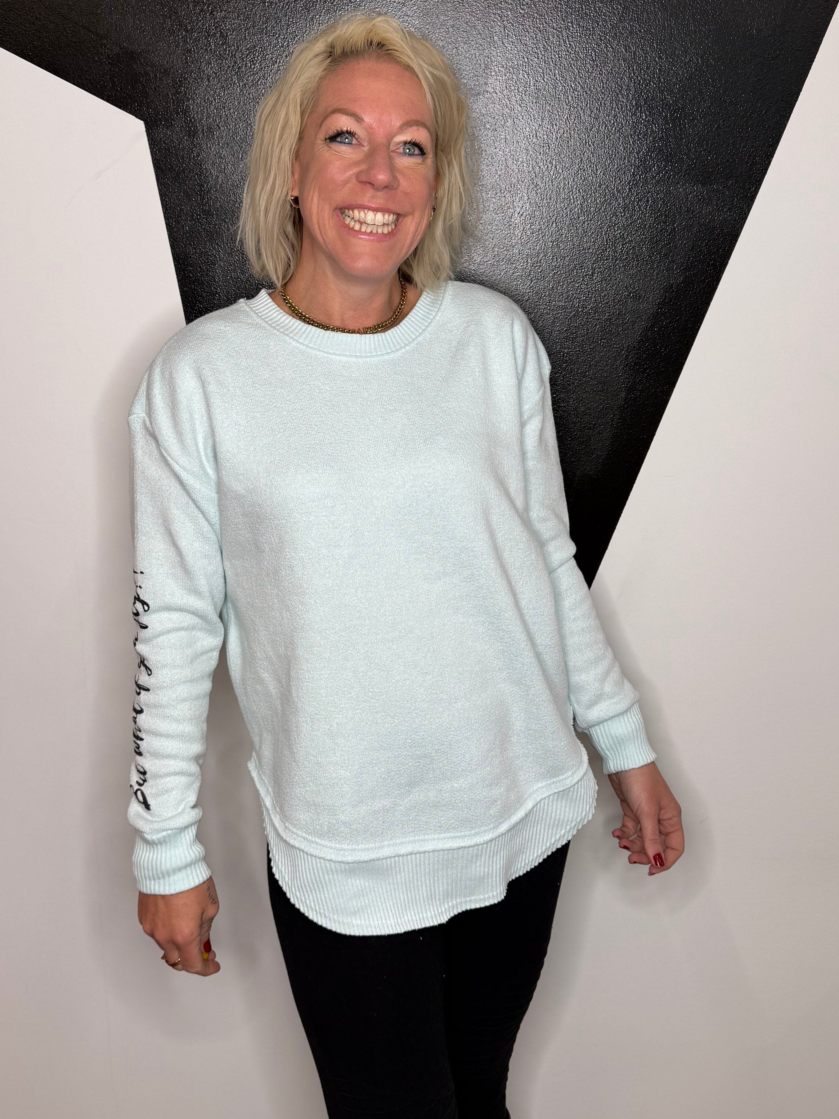 You Fly Pullover in Aqua