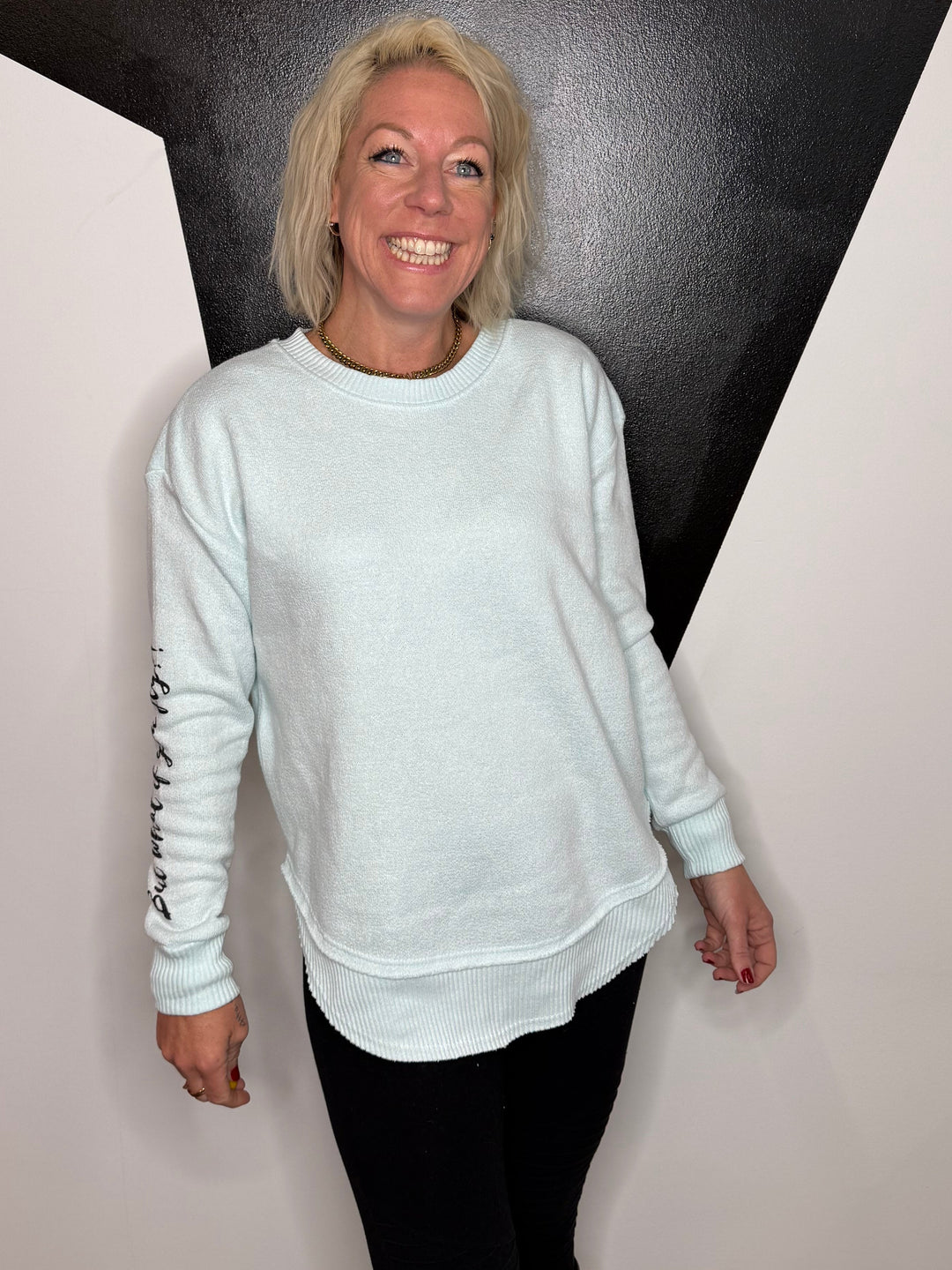 You Fly Pullover in Aqua