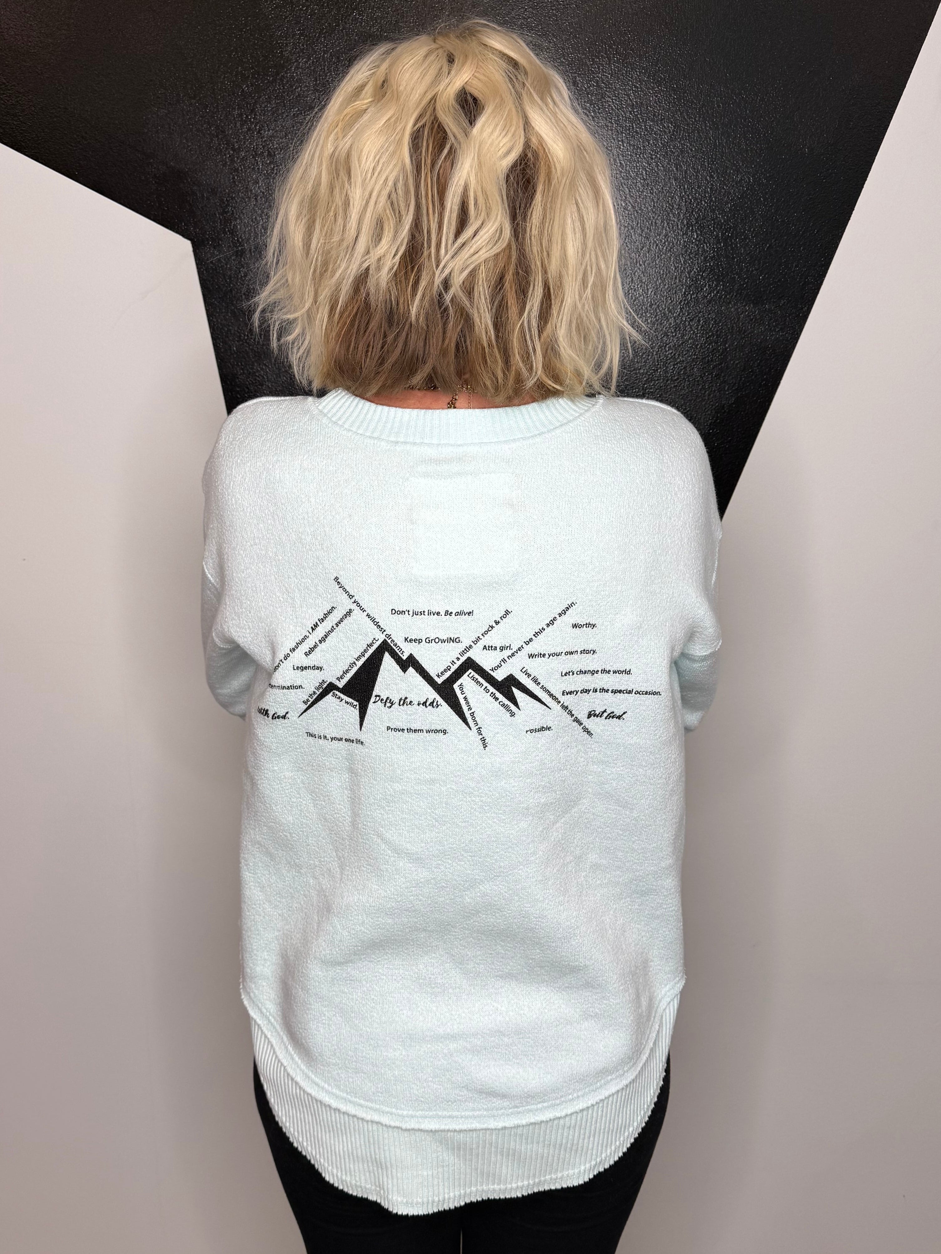 You Fly Pullover in Aqua