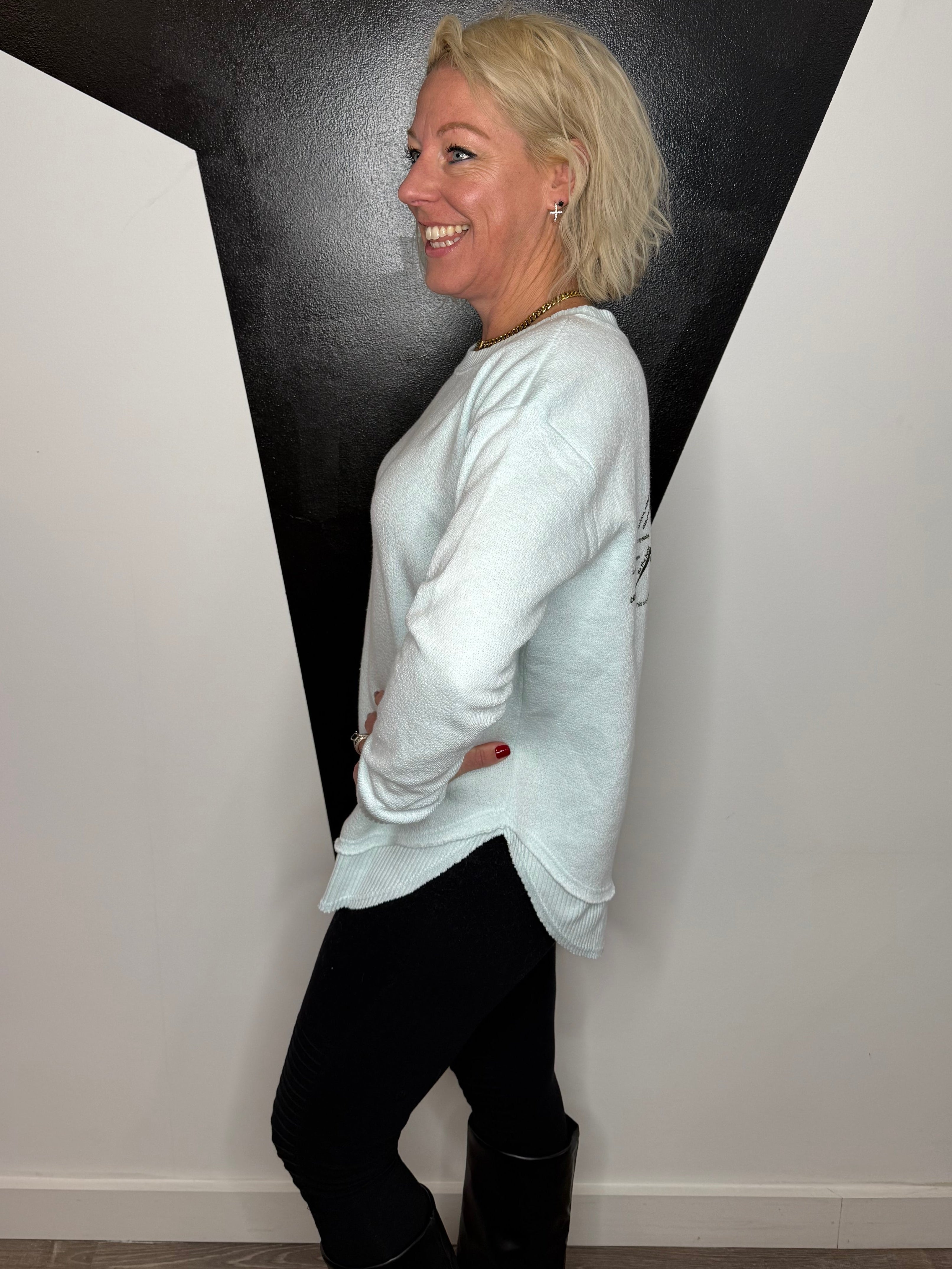 You Fly Pullover in Aqua