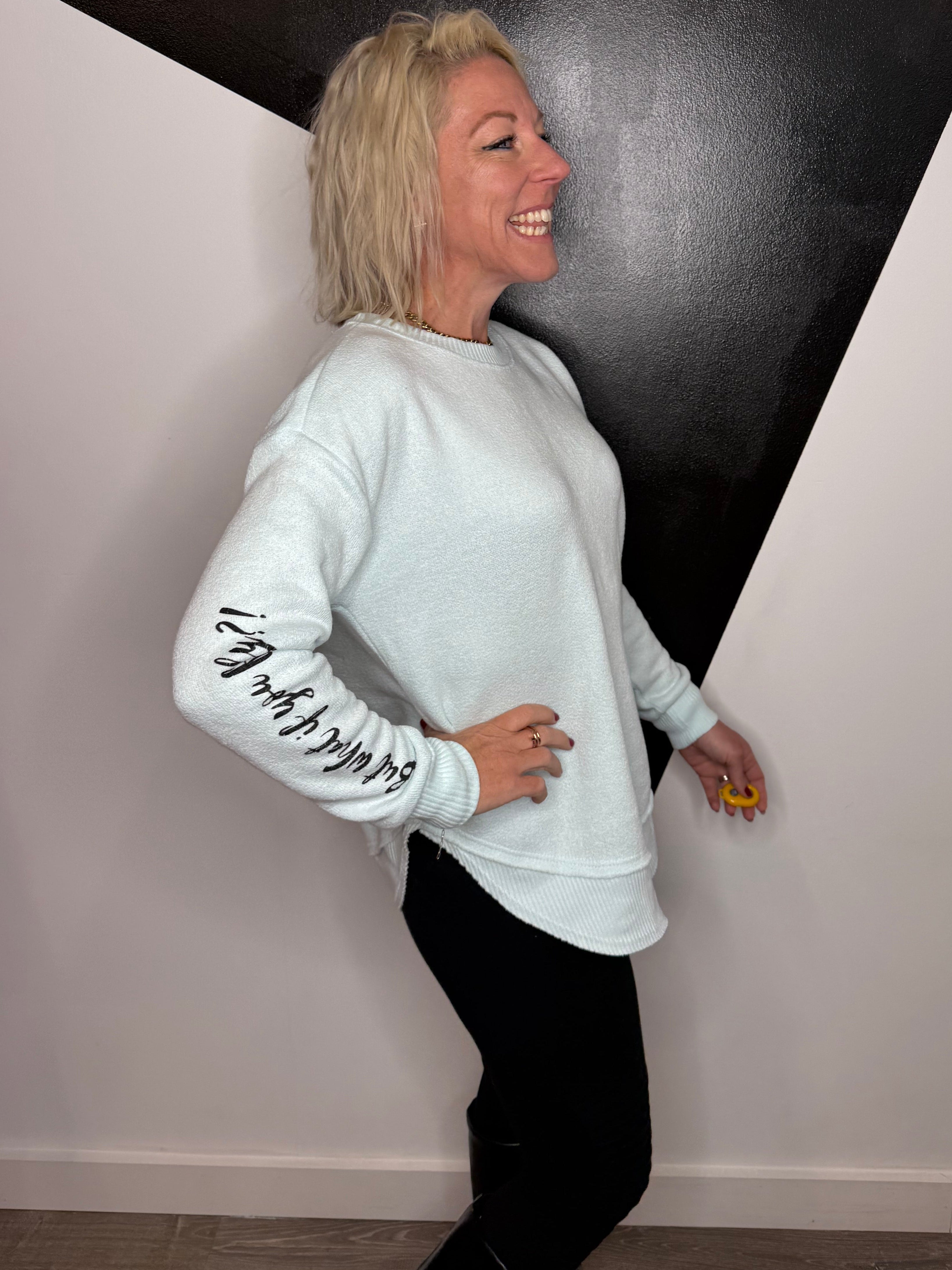 You Fly Pullover in Aqua