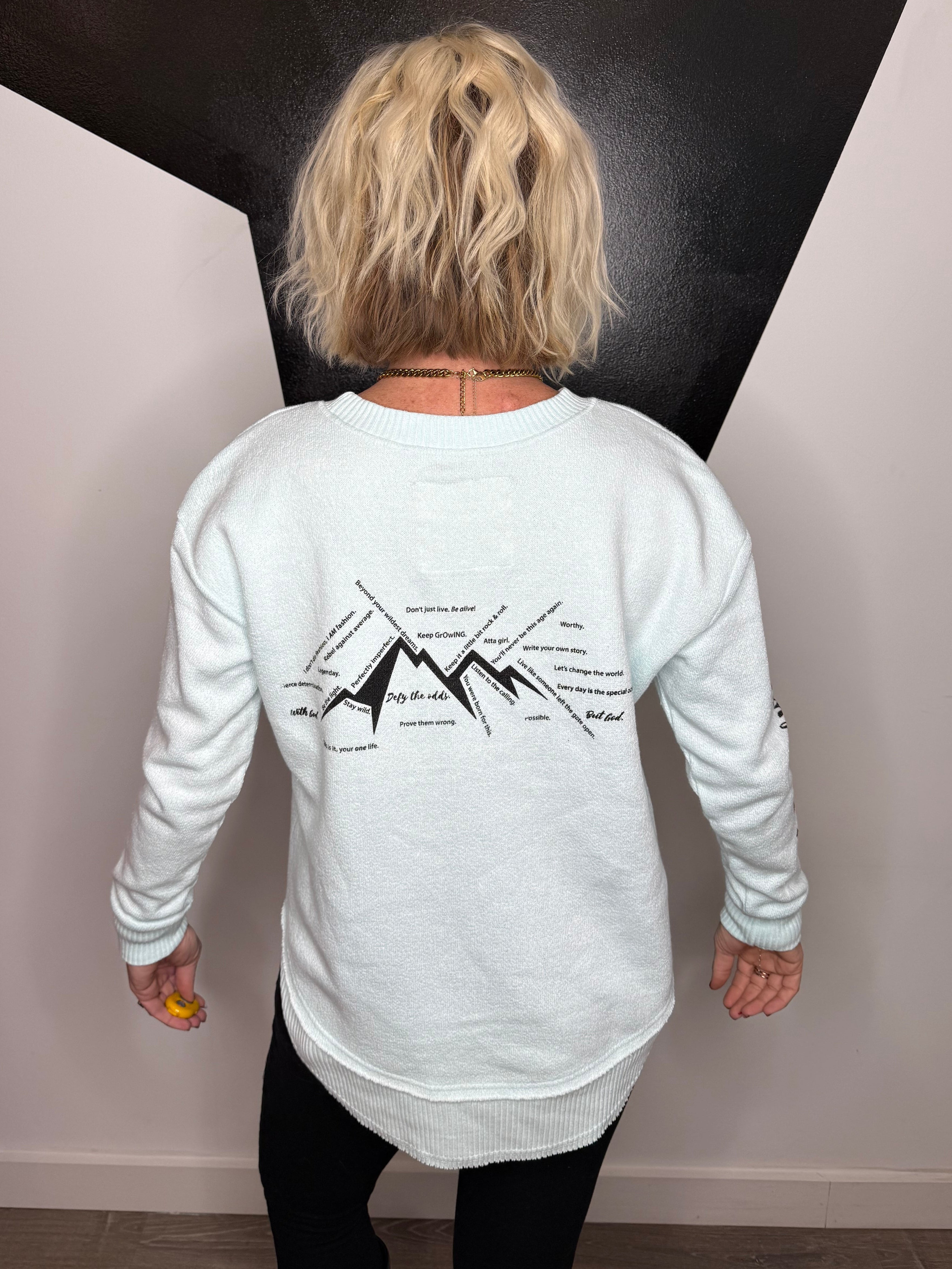 You Fly Pullover in Aqua