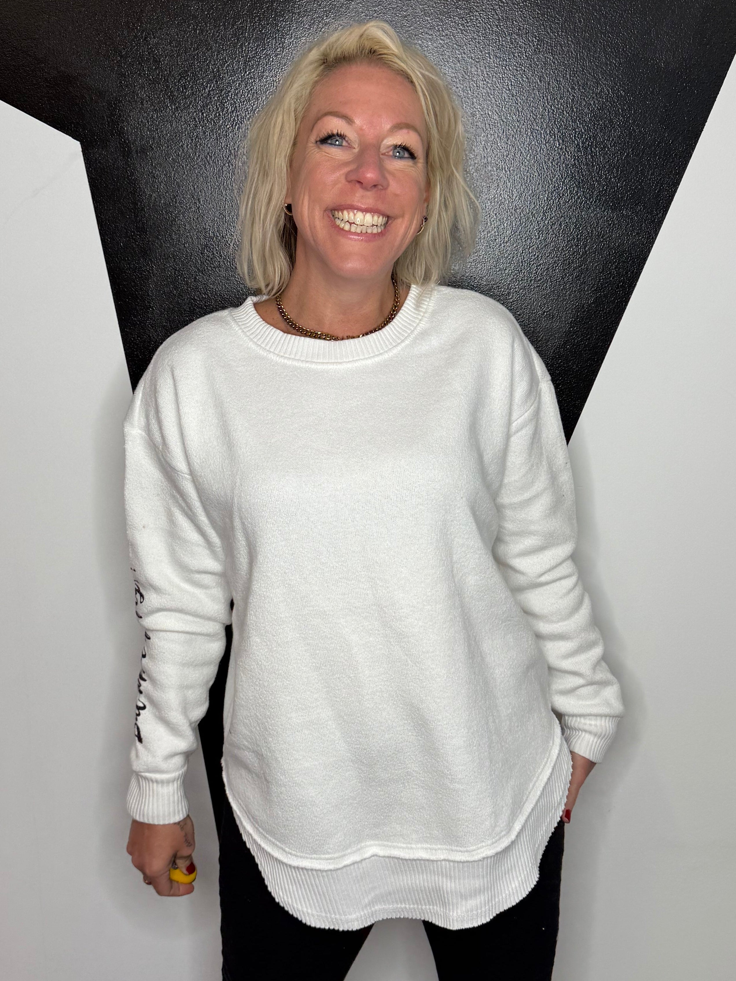 You Fly Pullover in White