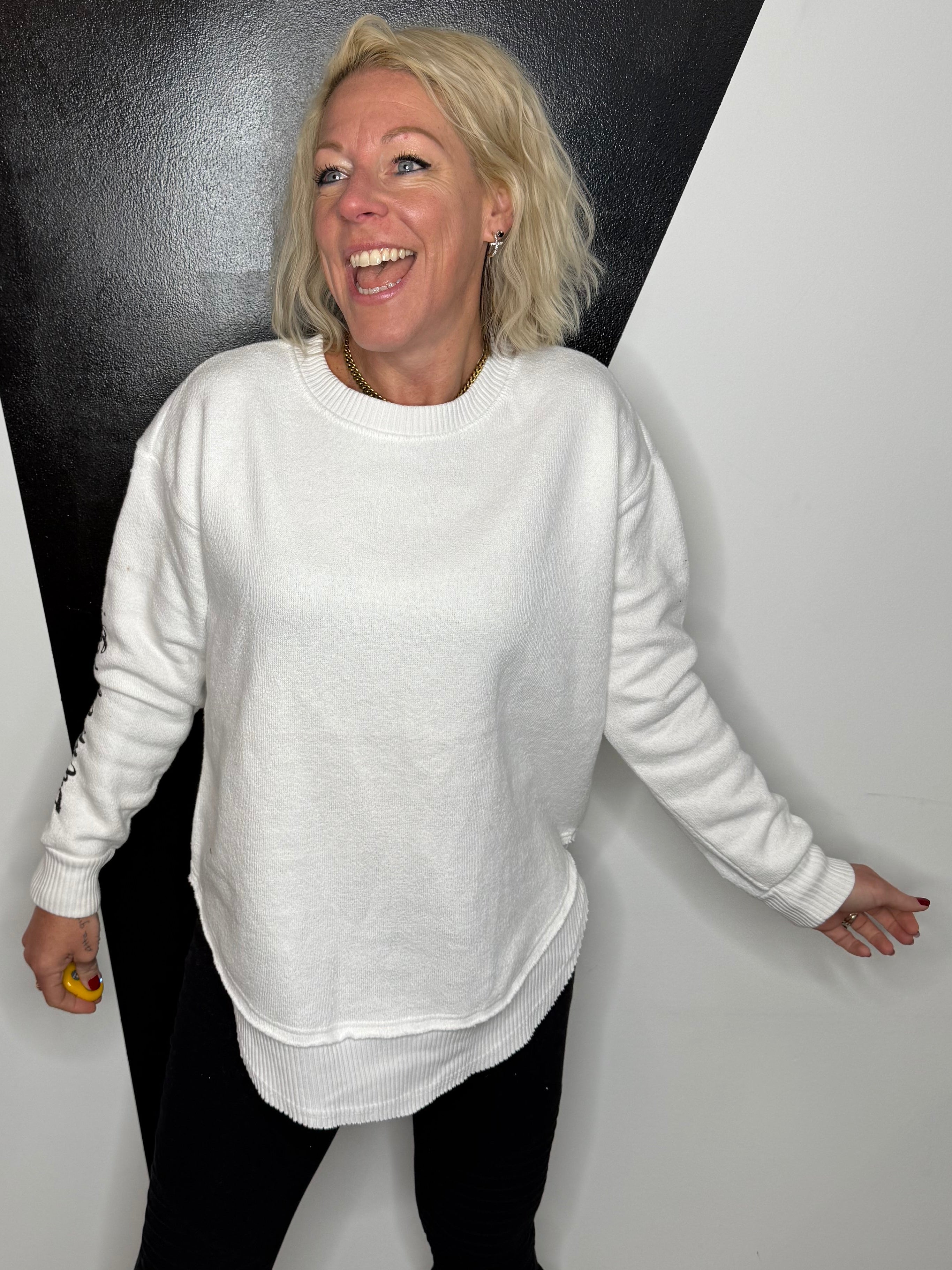 You Fly Pullover in White