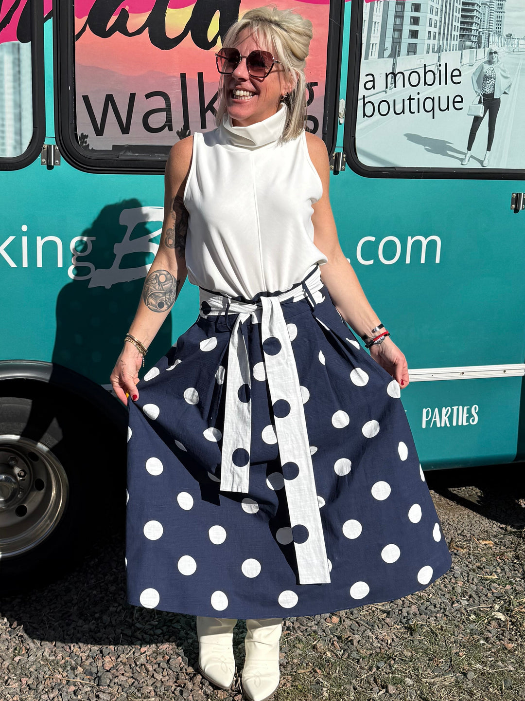 Patricia Polka Midi Skirt