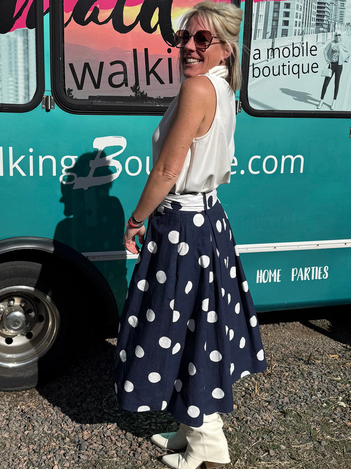 Patricia Polka Midi Skirt