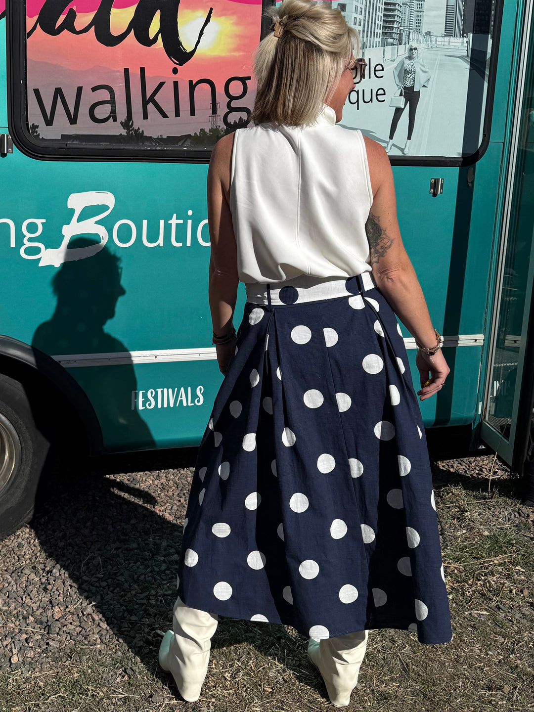 Patricia Polka Midi Skirt