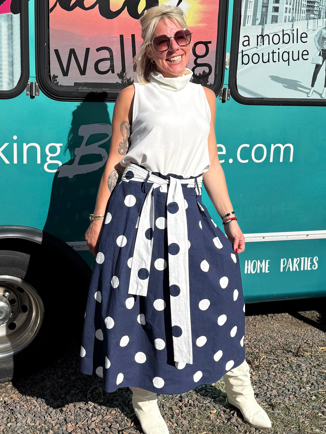 Patricia Polka Midi Skirt
