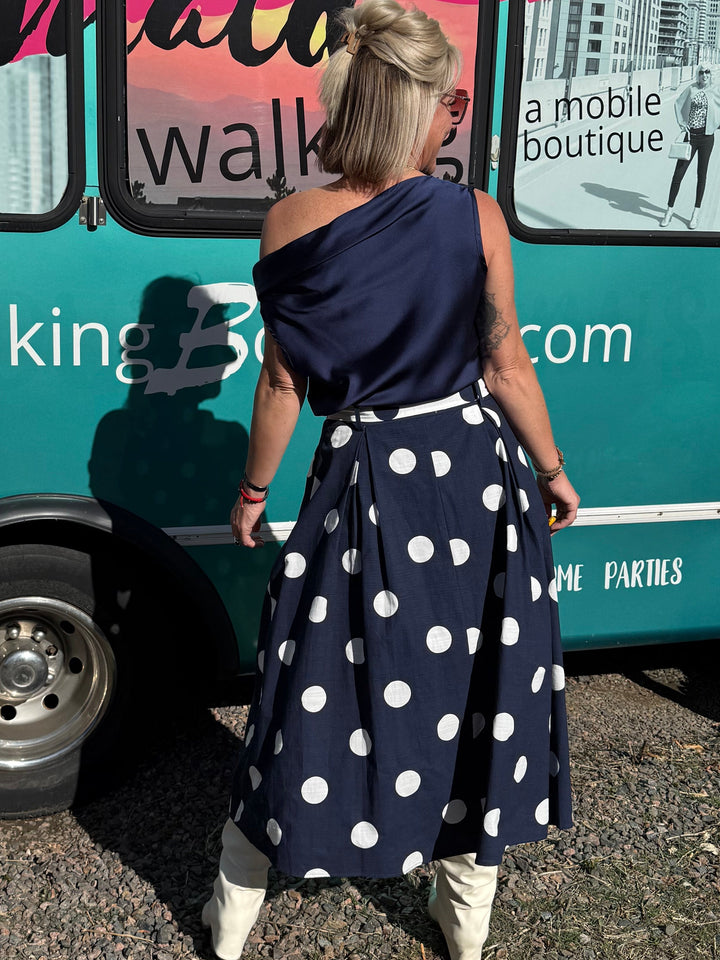 Sadie Silky Top in Navy