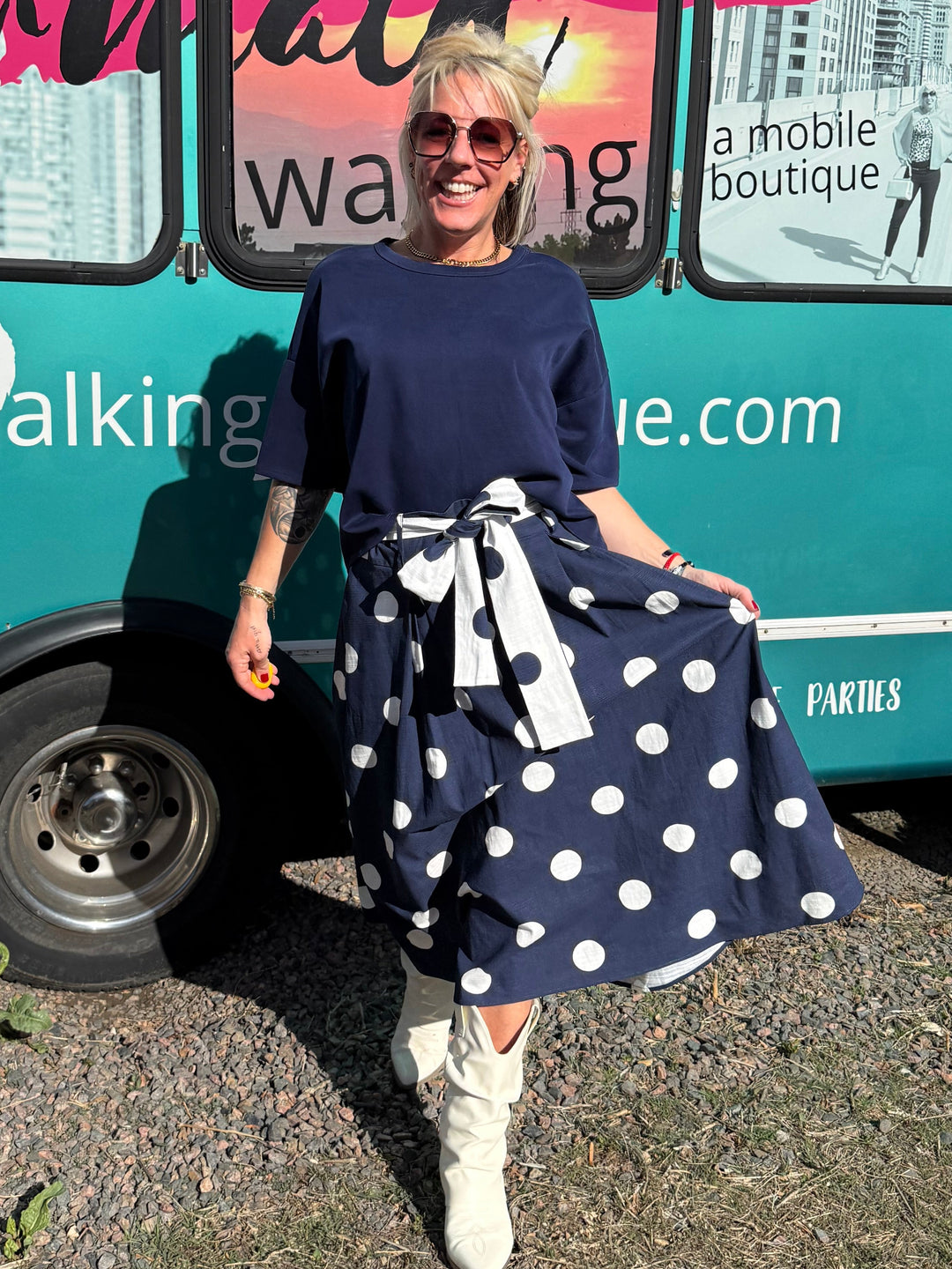 Patricia Polka Midi Skirt