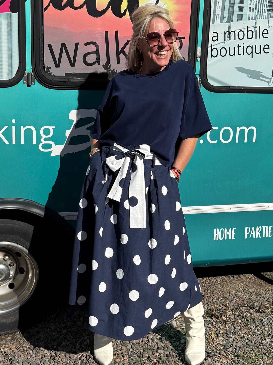 Patricia Polka Midi Skirt