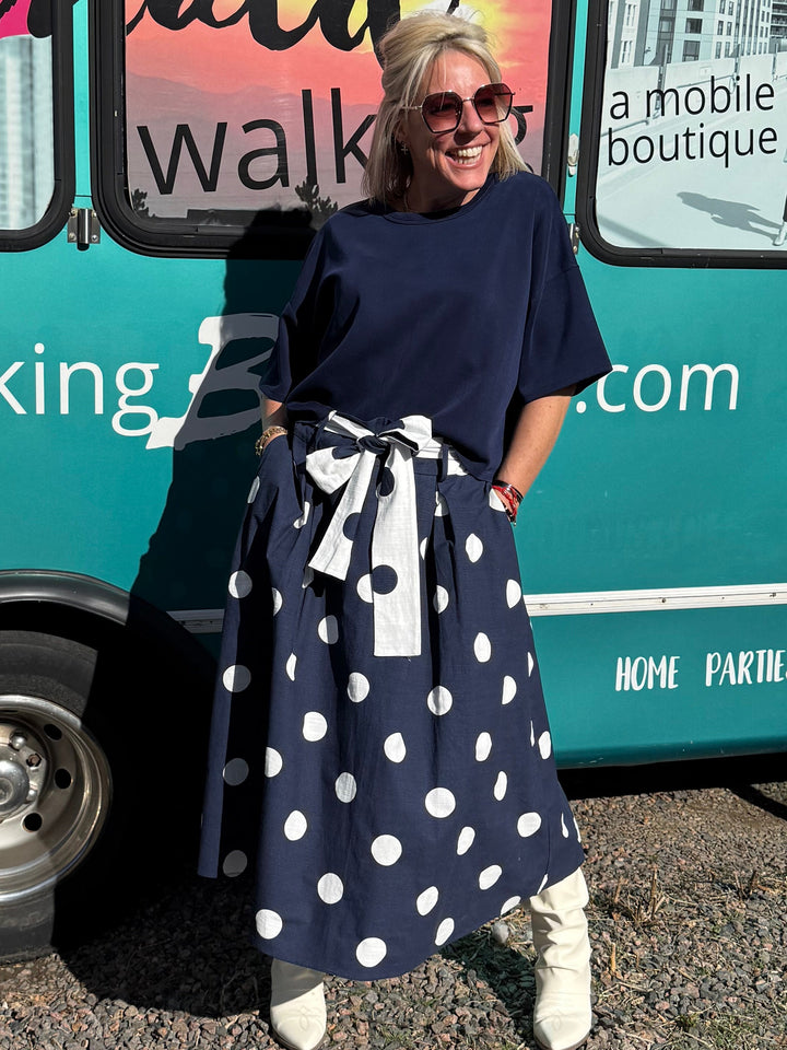 Patricia Polka Midi Skirt