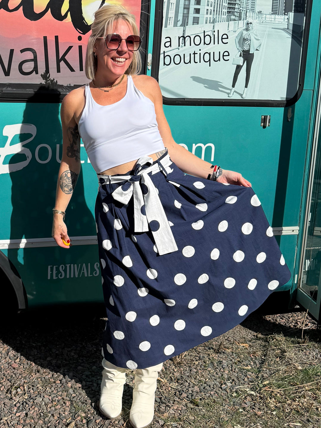 Patricia Polka Midi Skirt