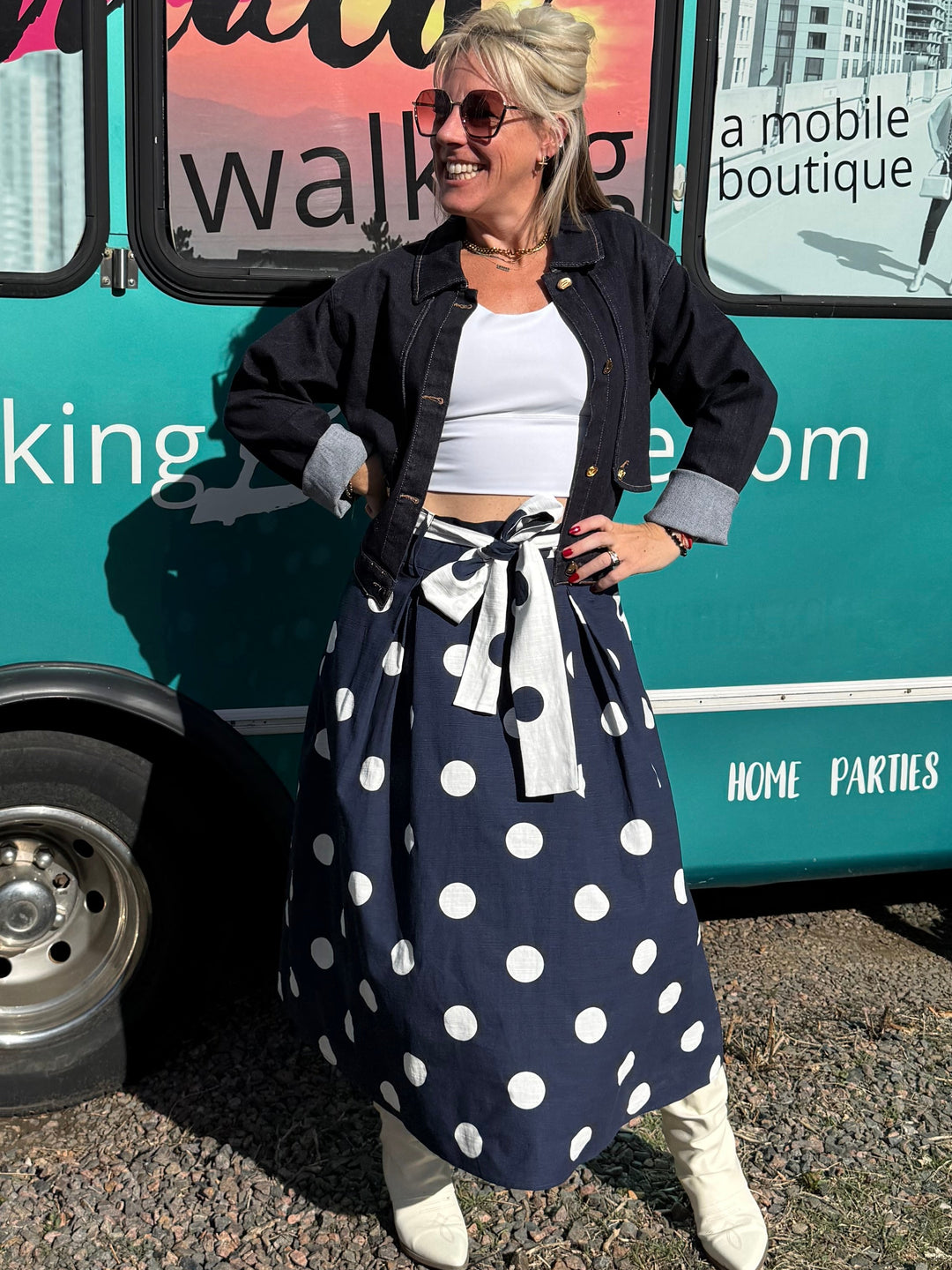 Patricia Polka Midi Skirt