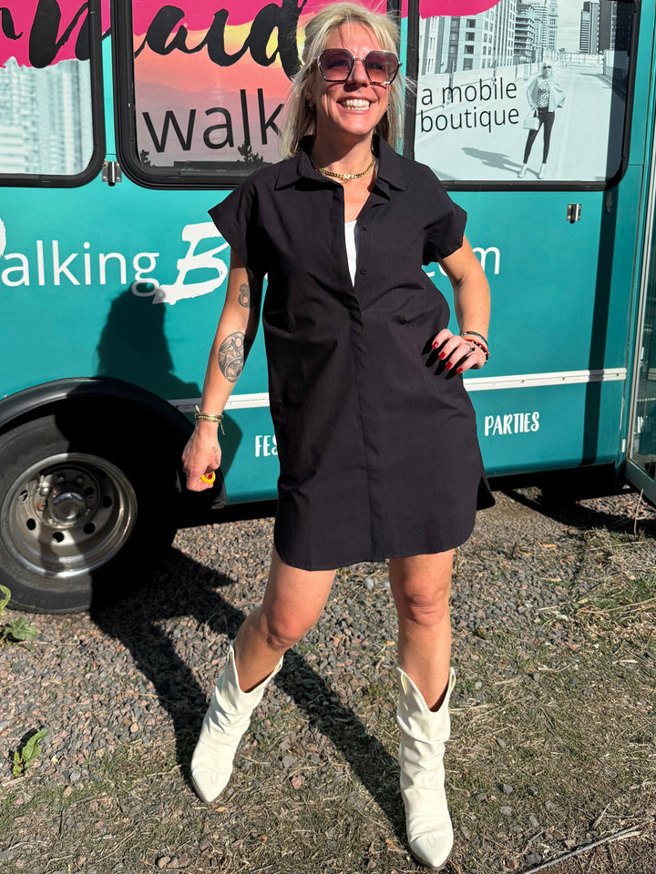 Zina Button Down Shirt Dress