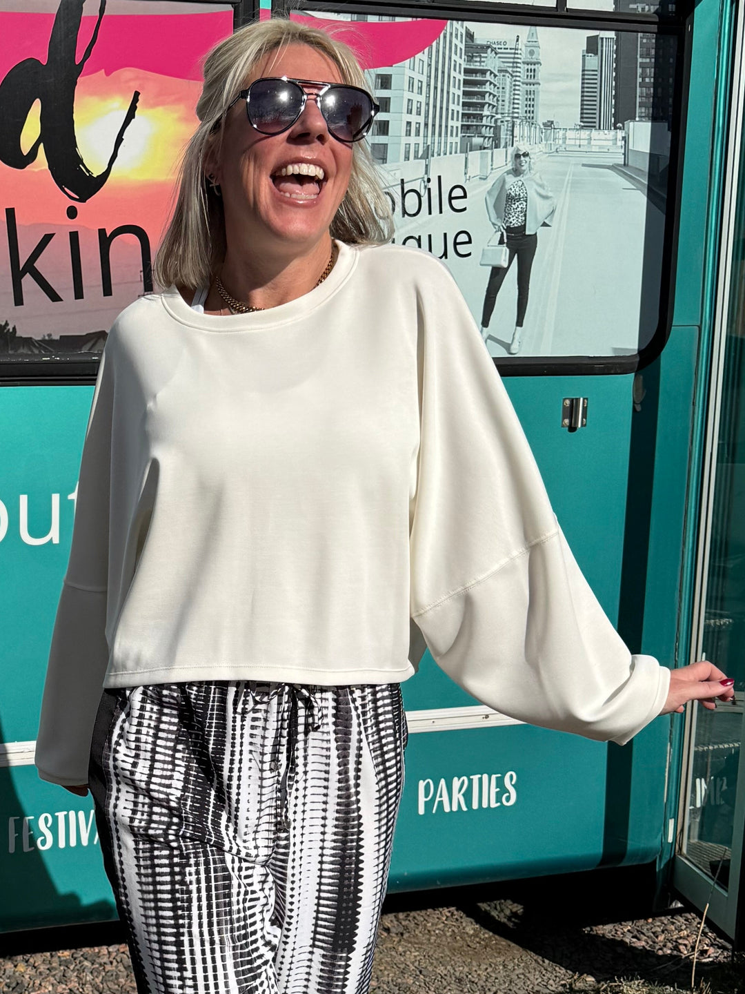 Parisa Dolman Top in Off White