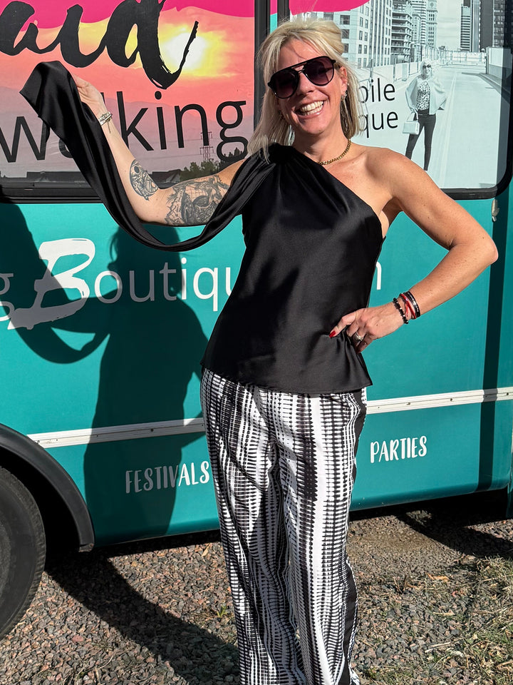 Scarlett Scarf Blouse in Black