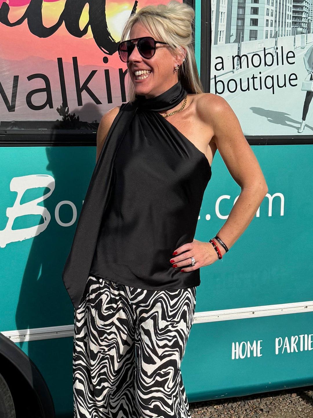 Scarlett Scarf Blouse in Black