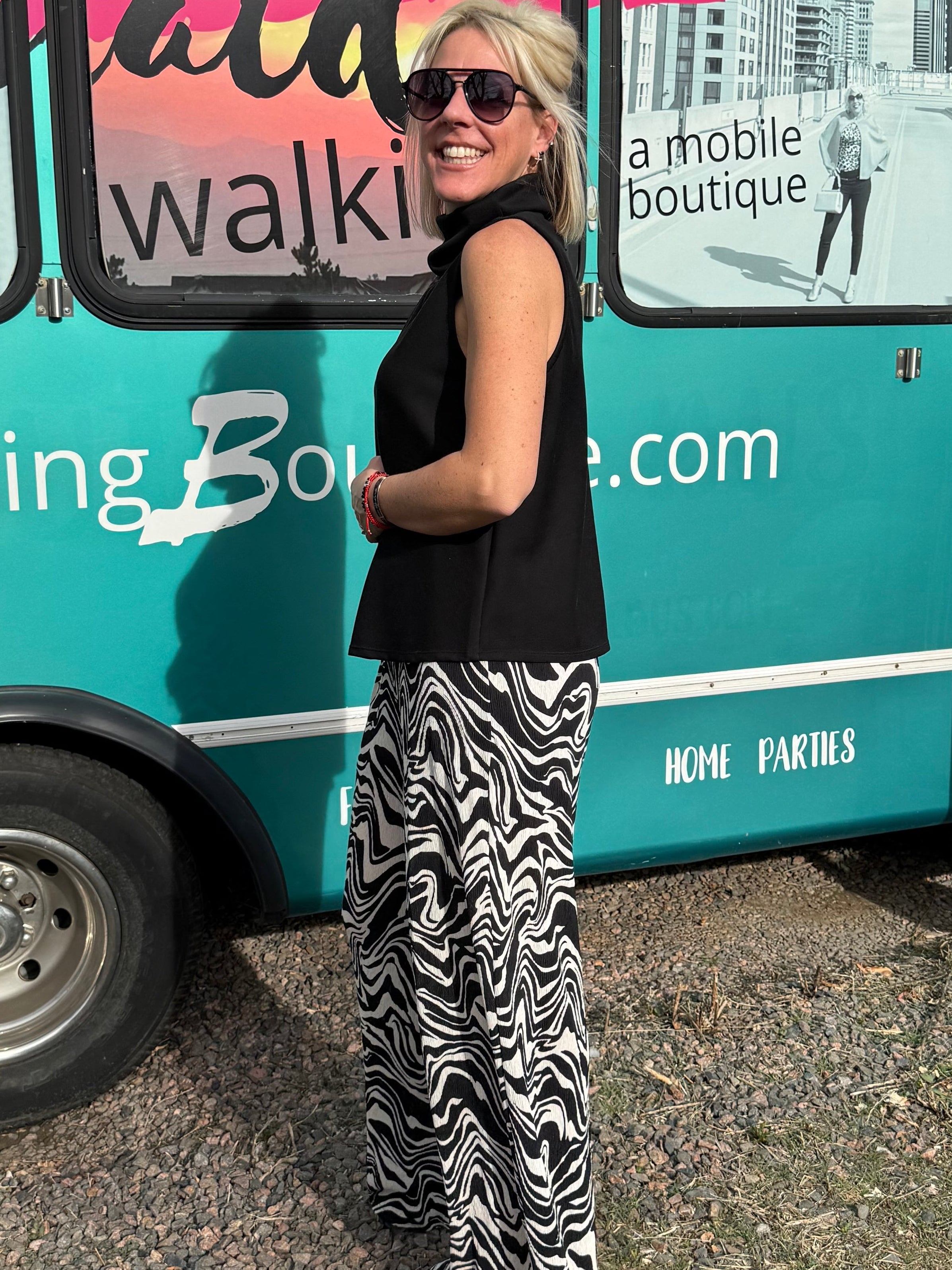 Parisa Scuba Turtleneck Tank in Black