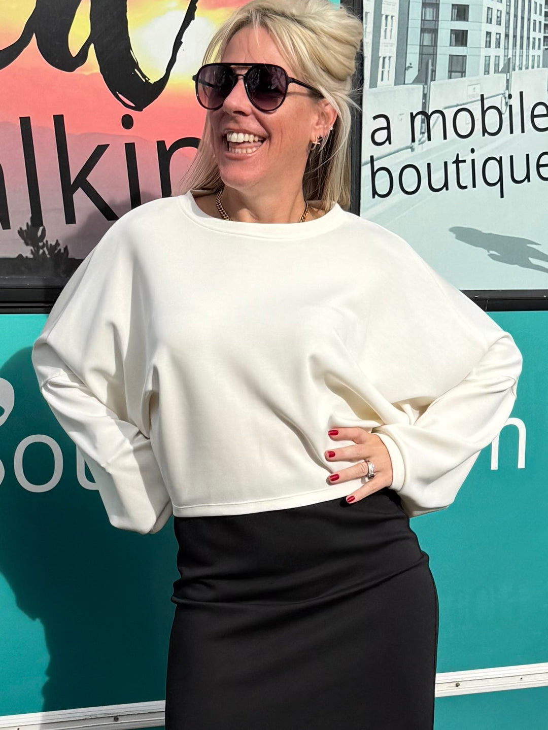 Parisa Dolman Top in Off White