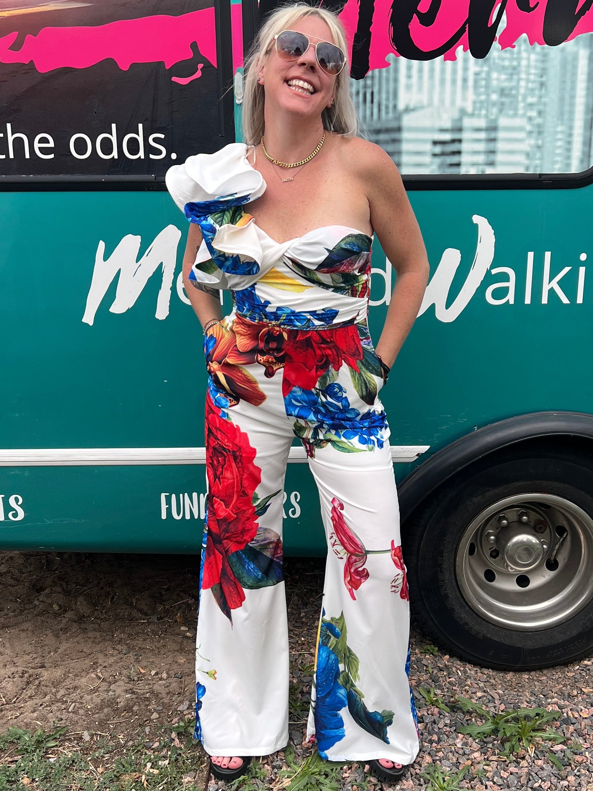 Bloom Boldly One Shoulder Jumpsuit