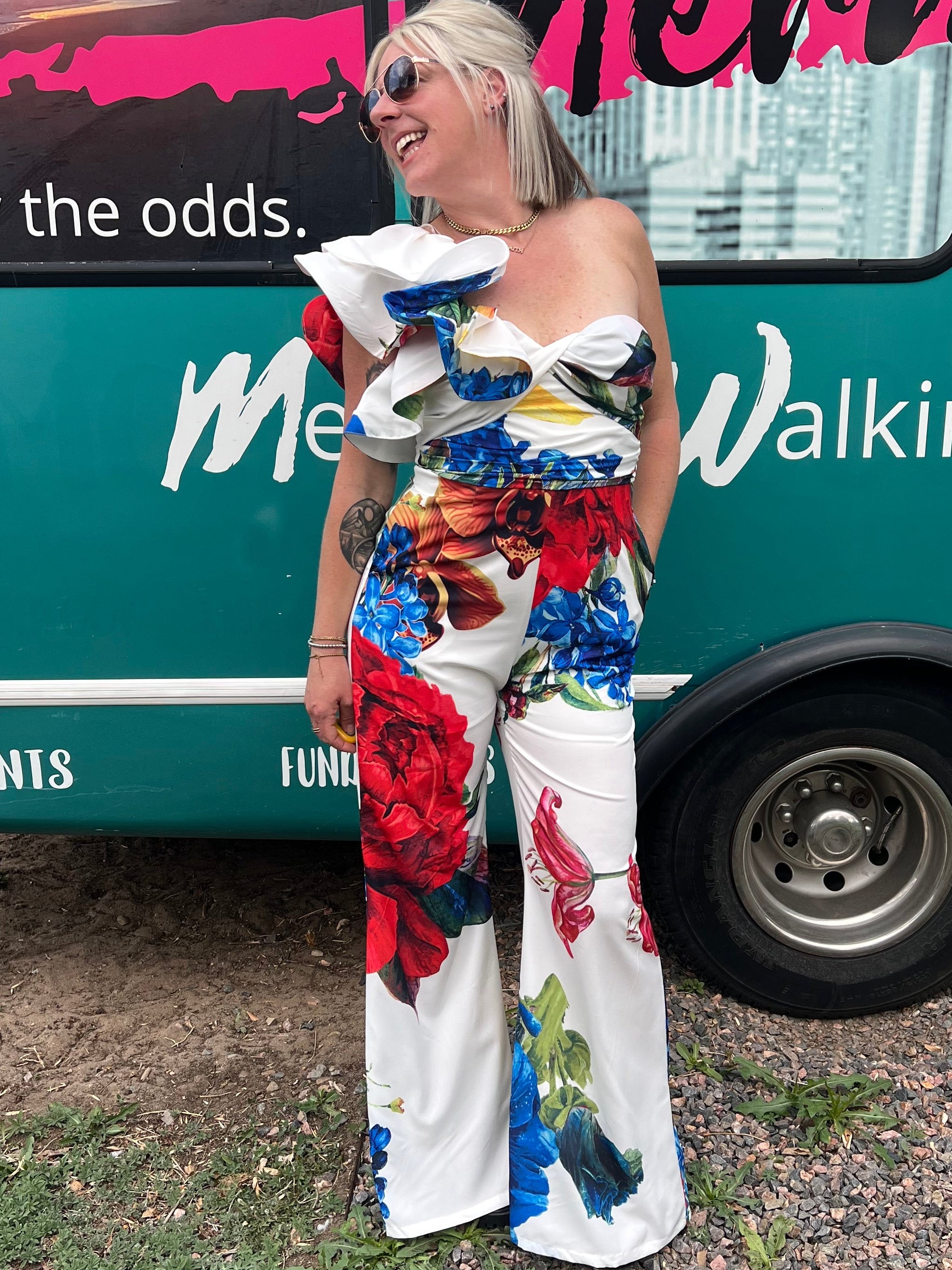Bloom Boldly One Shoulder Jumpsuit