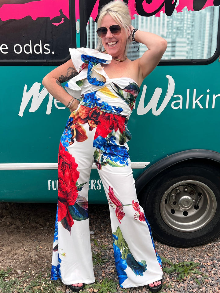 Bloom Boldly One Shoulder Jumpsuit