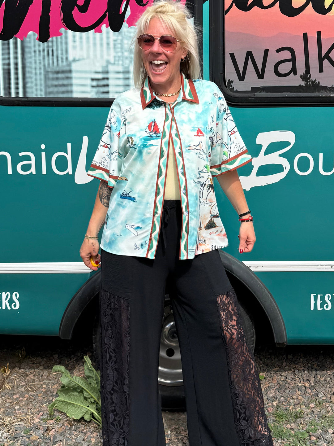 Treasure Map Button Up