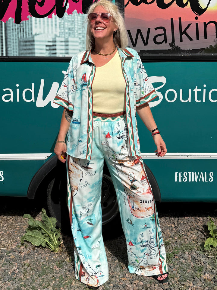 Treasure Map Wide Leg Pants