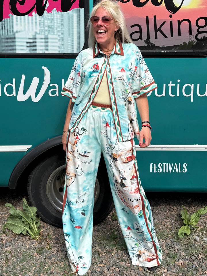 Treasure Map Wide Leg Pants