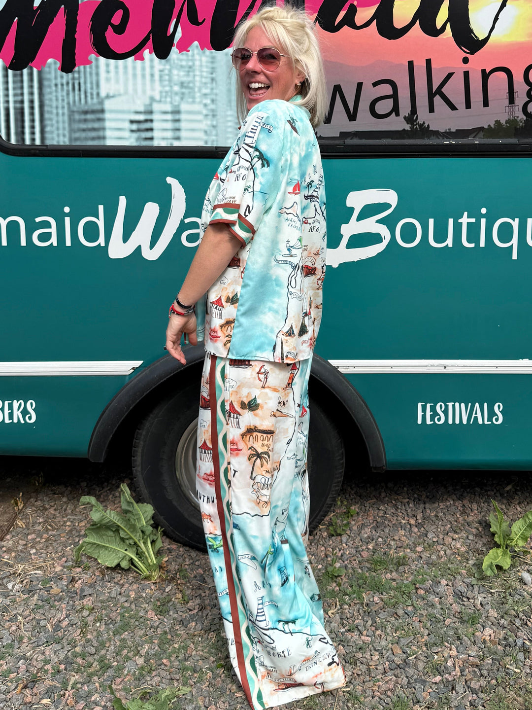 Treasure Map Wide Leg Pants