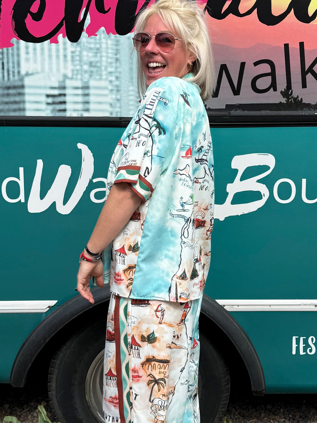 Treasure Map Button Up