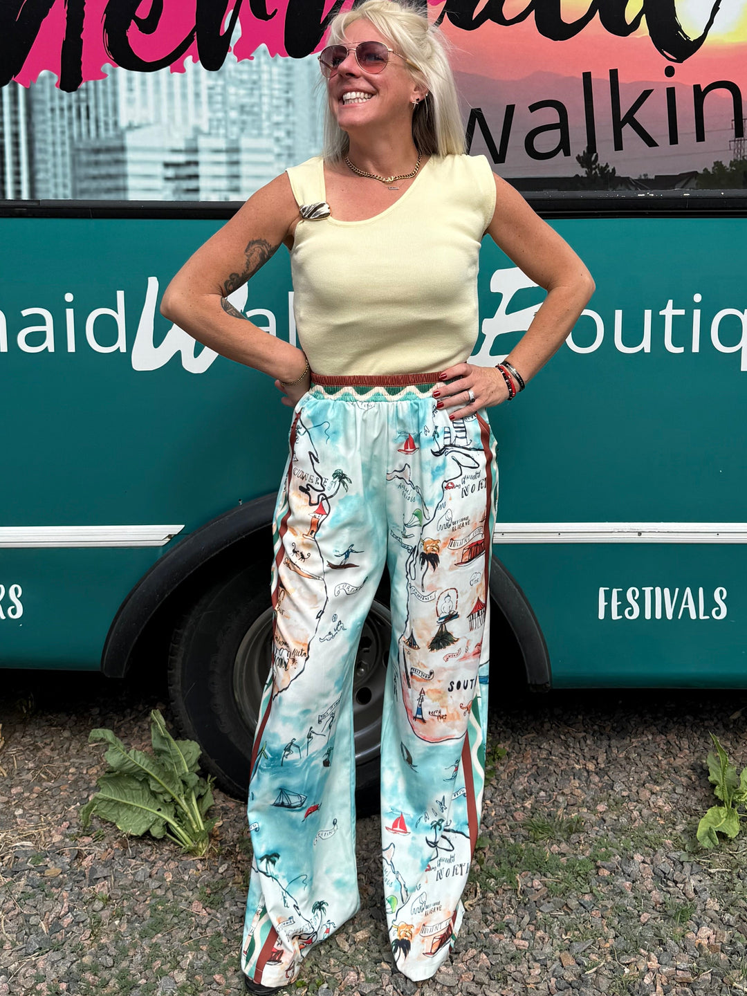 Treasure Map Wide Leg Pants