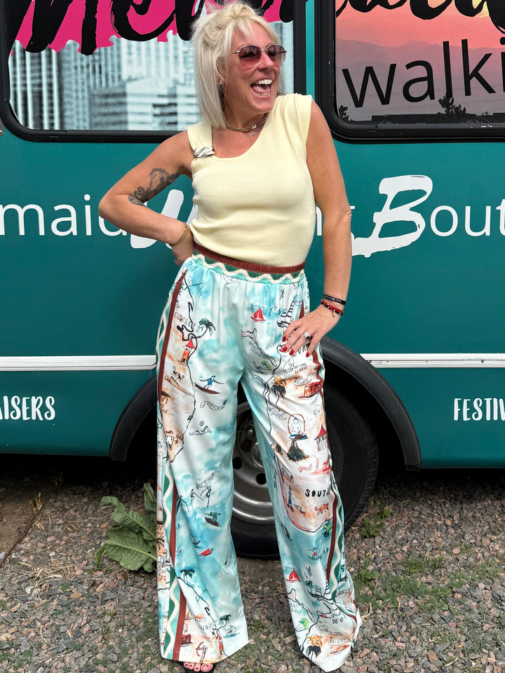 Treasure Map Wide Leg Pants