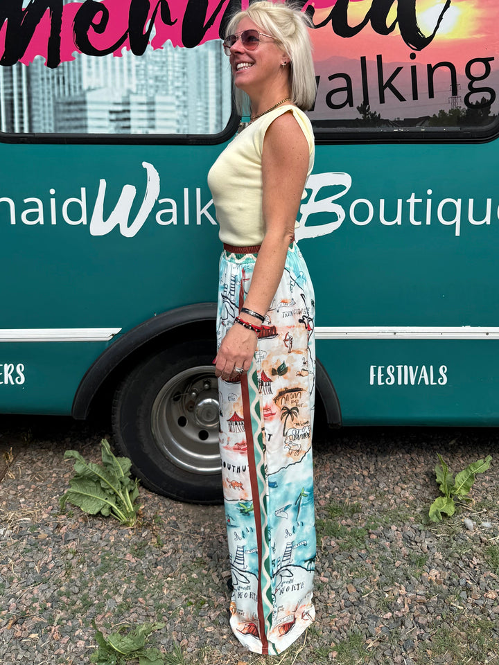 Treasure Map Wide Leg Pants