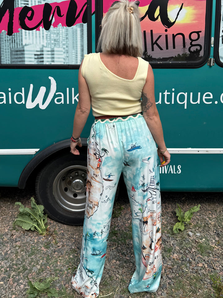 Treasure Map Wide Leg Pants